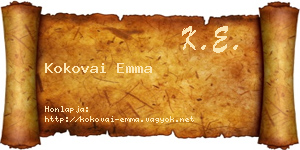 Kokovai Emma névjegykártya